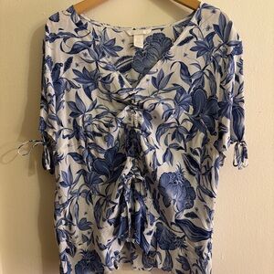 H&M Blue Floral Blouse